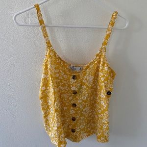 Hollister Yellow Floral Tank